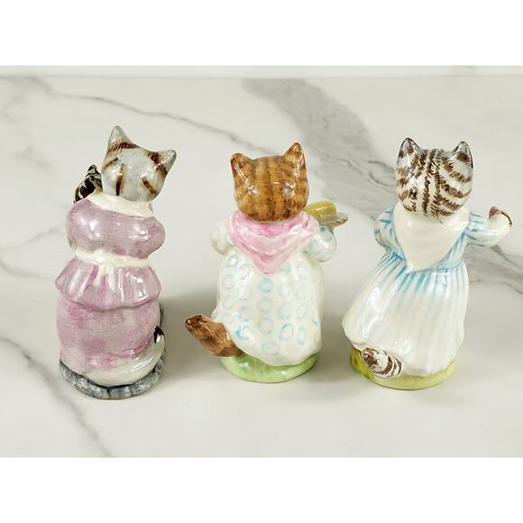 Breatrix Potter's Cat Kitten Lover Ribby Tabitha Miss Moppet 3 3/4" Year 1976 x3 - Picture 10 of 16